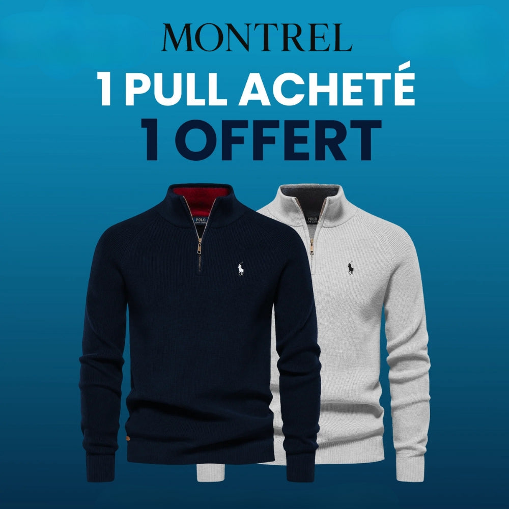 Pull Col Zippé  R&L 1+1 (DÉSTOCKAGE)